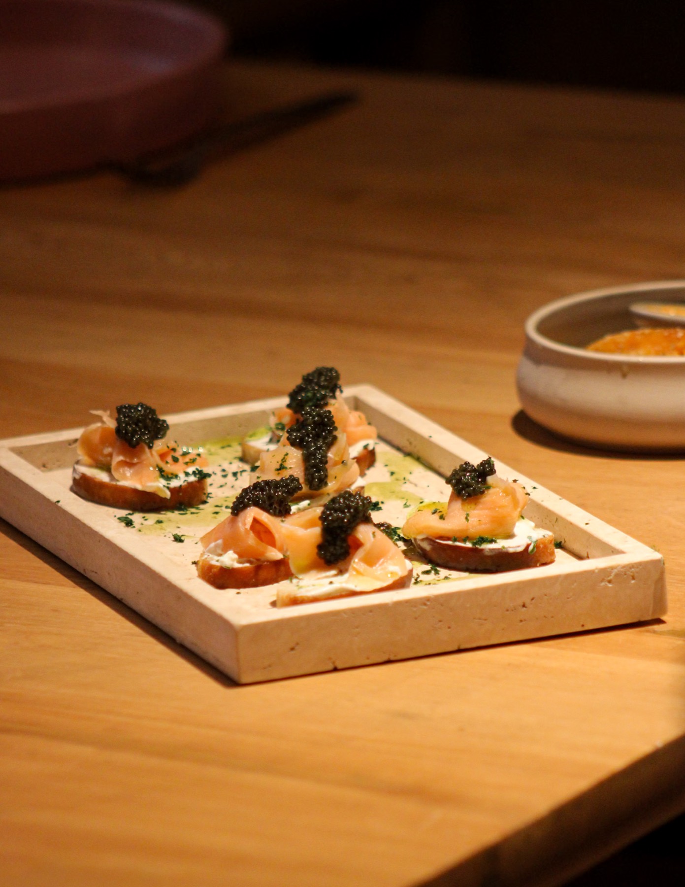 Catered canapés prepared by The Embers